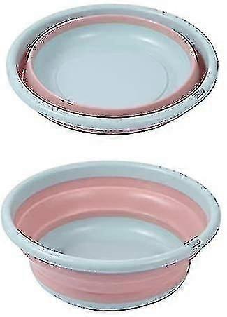 Portable foldable silicone wash basin (blue powder, medium)