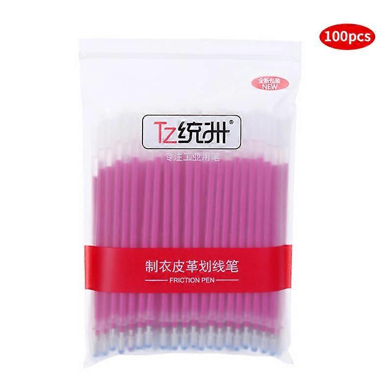 100pcs Thin Rod Fabric Marker Heat Erasable Pen Refill Cloth Leather Mark High Temperature Disappearing Pen Sewing Tool