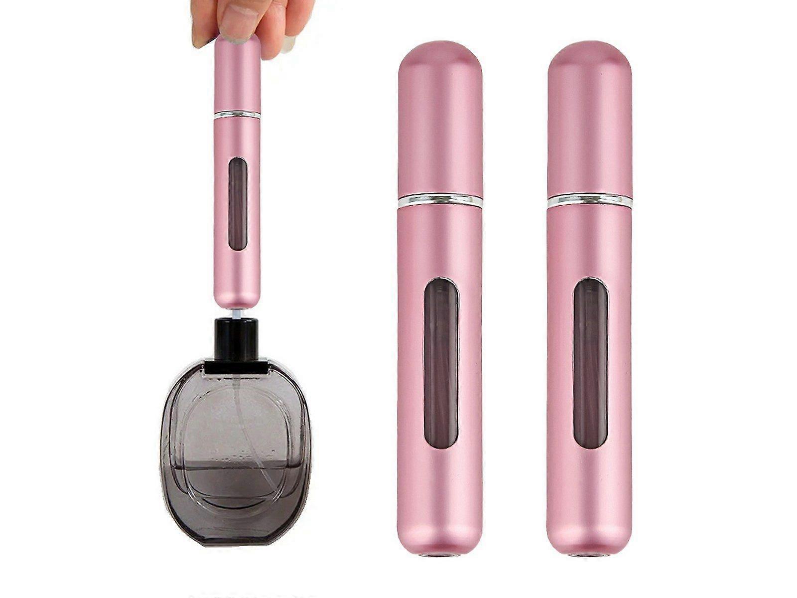 2Pcs 8ML Refillable Perfume Atomisers Travel Mini Empty Spray Bottles - Pink