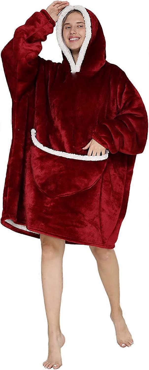 Fleece Oversized Wearable Blanket Hoodie Sweatshirt for Women Teens Giant Hooded Fluffy Comfy Sherpa Fannel Snuggle Blanket