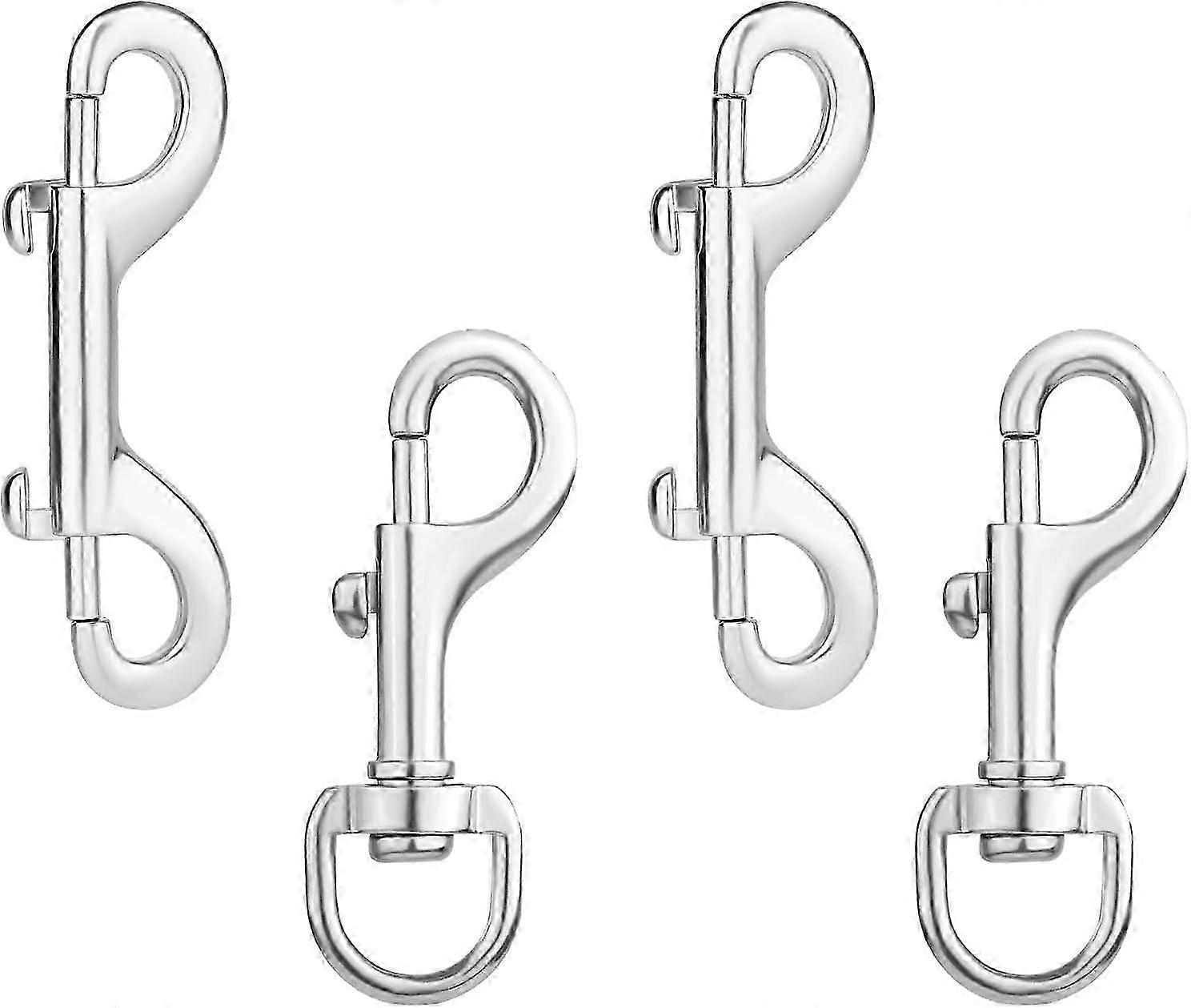 4pcs Flag Clips for Flagpole Rope, 360 Swivel Snap Hooks Heavy Duty Zinc Alloy