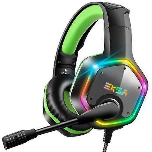 EKSA Head-Mounted Gaming Headset RGB Gaming Wire Control Desktop Computer Headset