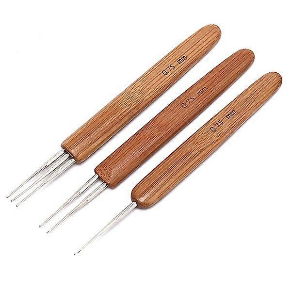 ZK-Case Pack 0.75mm Dreadlocks Crochet Needle Hook Bamboo Handle Hook Tool for Making Braids