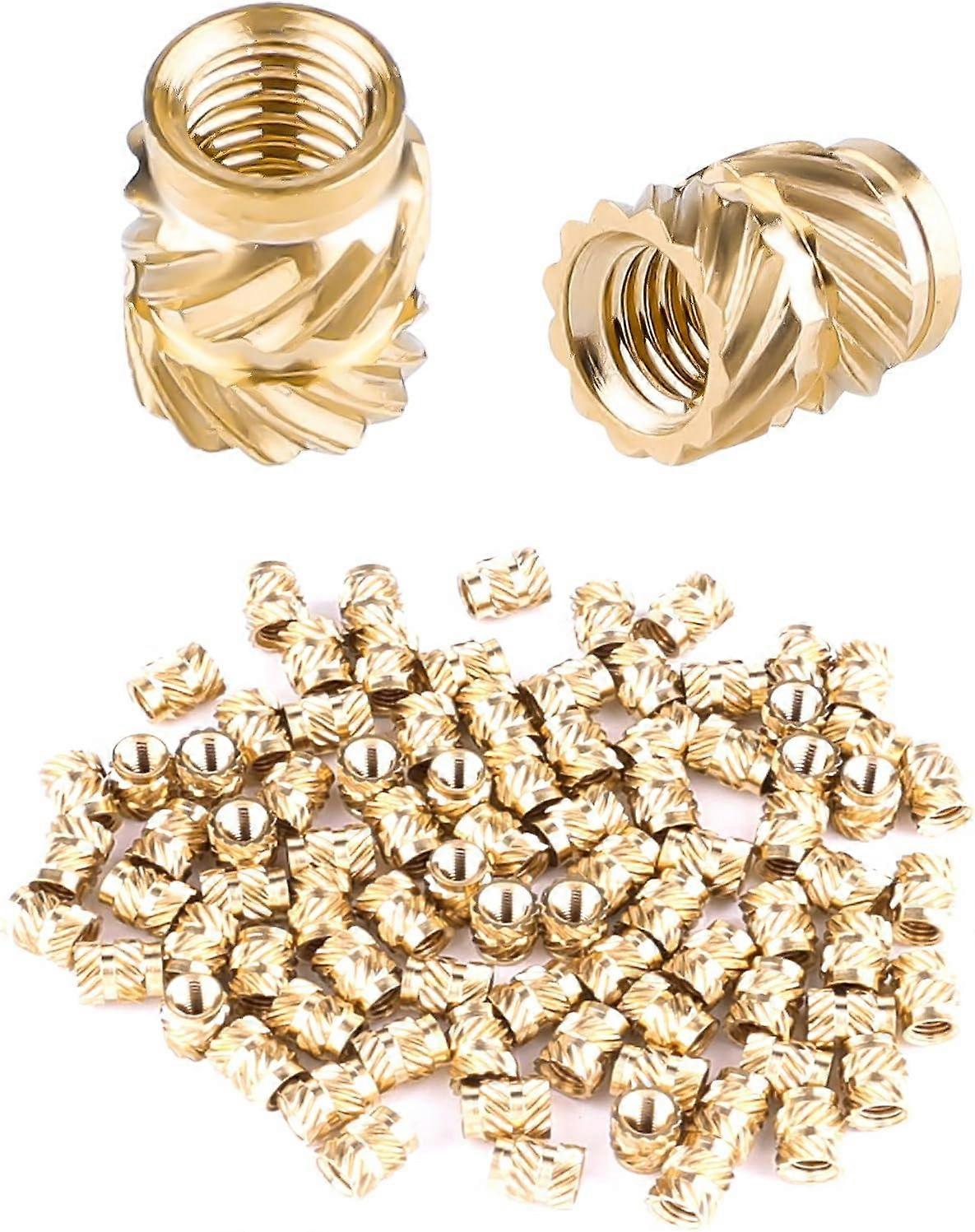 M3 threaded insert -100 pieces M3x5.7 brass threaded sockets -Stable nut for plastic parts -Usable in heat or ultrasonic 3D printed plastic parts,2024