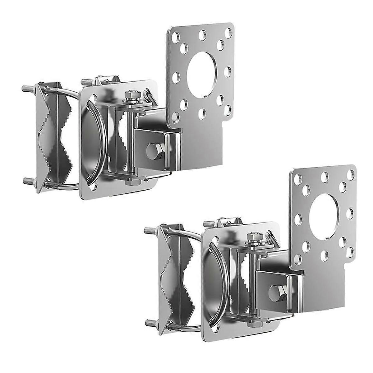 2 Pack Universal Wall/Pole Mounting Pole Mount Brackets with U-Bolt,L Mounting Kit Hardware Accesso