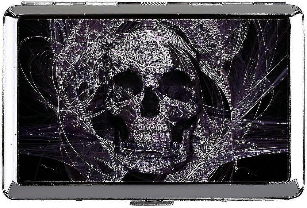 Cigarette Case King Size, Skull Purple Color Dark Name Card Holder