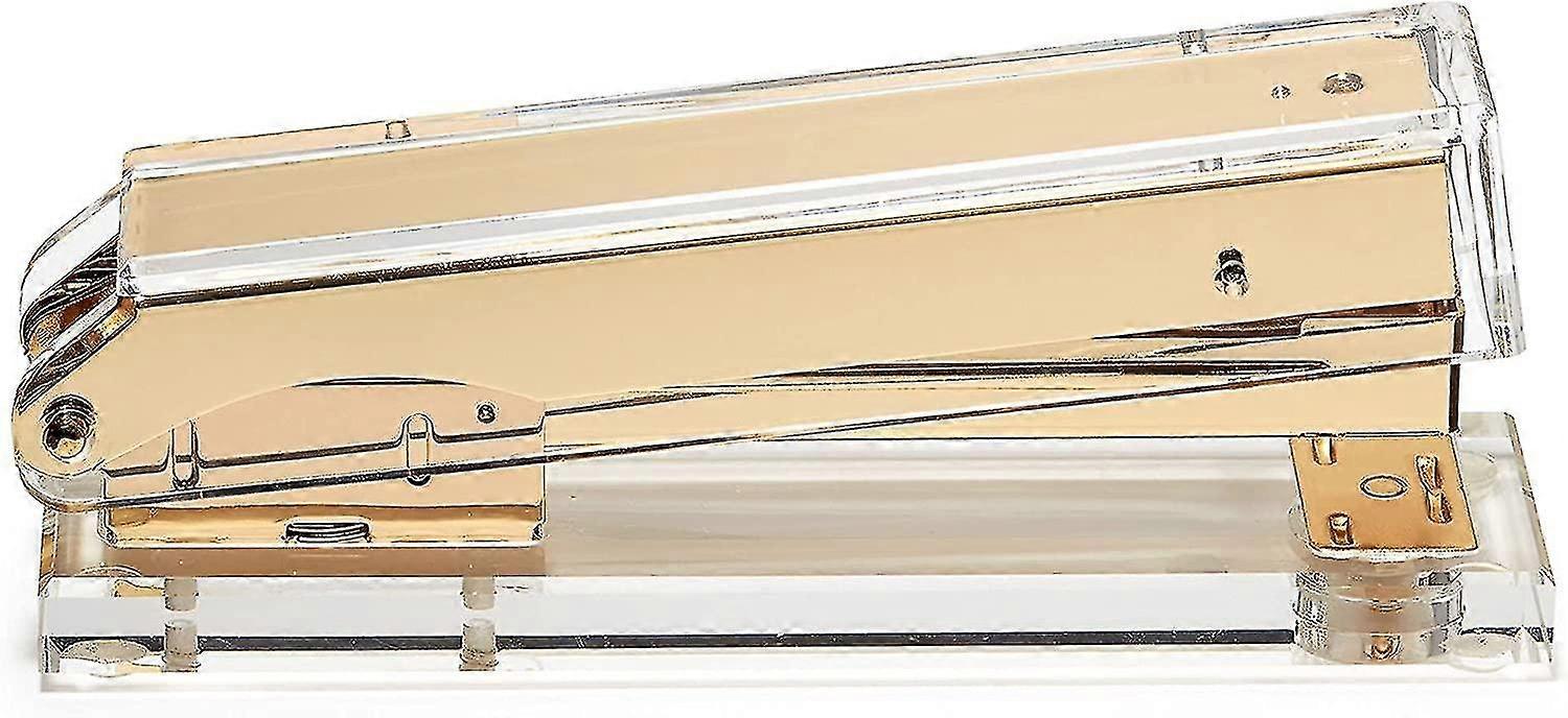 Acrylic Clear Stapler - Gold Stapler Makes A Cool Office Desk Accessory For Office, Home, Or School