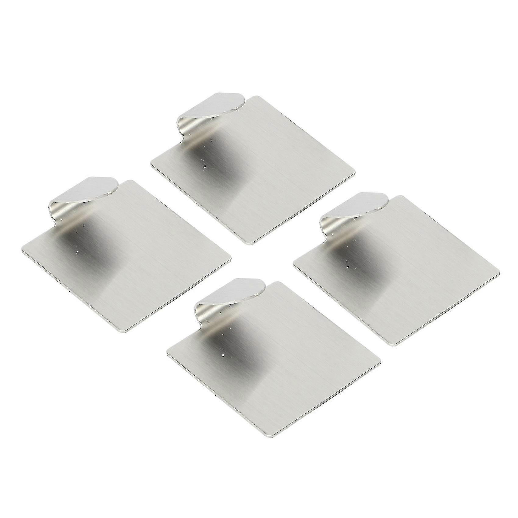 Self Adhesive Wall Hooks Stainless Steel,no Drill Glue Needed 4-pack