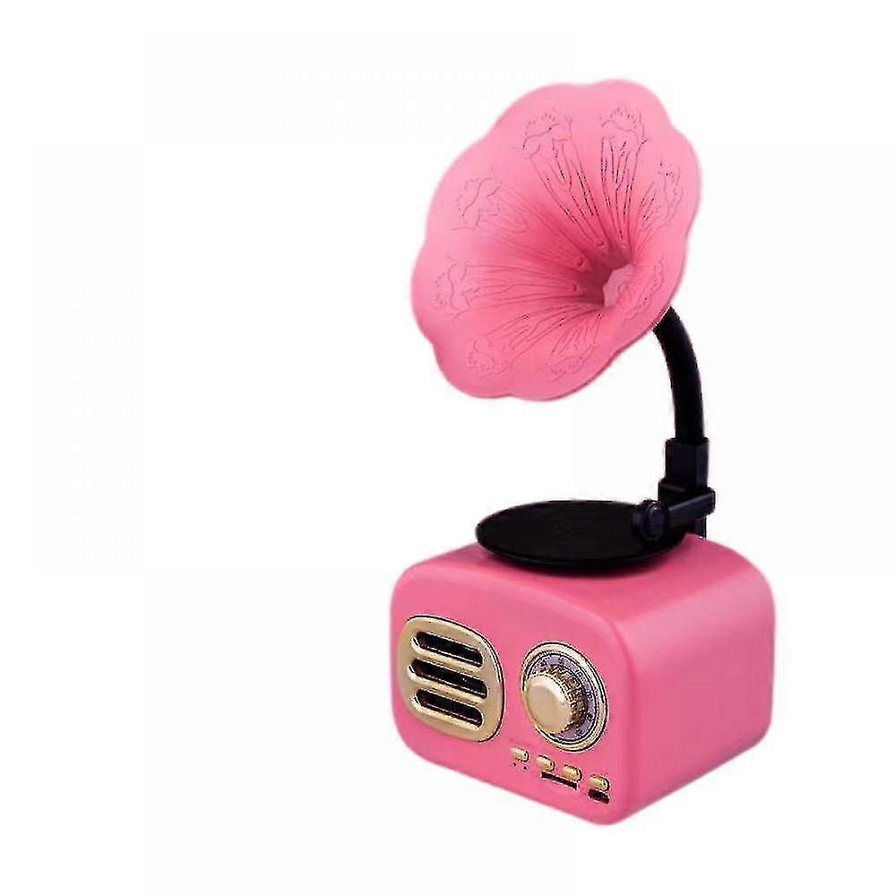 الرجعية بلوتوث متوافق مع المتكلم المحمولة البسيطة اللاسلكية غراموفون المتكلم مع فتحة TF المحمولة شحن الوردي المتكلم Xq-yx131