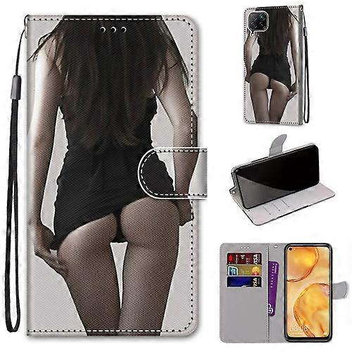 For Huawei nova 6 SE / P40 Lite Coloured Drawing Cross Texture Horizontal Flip PU Leather Phone Case