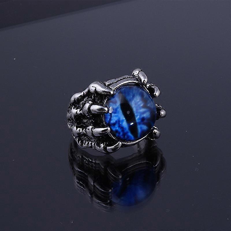 בגדי ריקוד גברים נירוסטה אופנוען גותי עין הדרקון טבעת צהוב ירוק אבן חן אדומה, וינטאג'