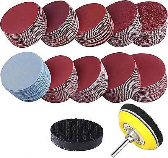 150mm Hook and Loop Sanding Disc 100Pcs Sanding Pad 180/240/320/400/600/800/1000/1200/1500/2000 Grit for Polishing