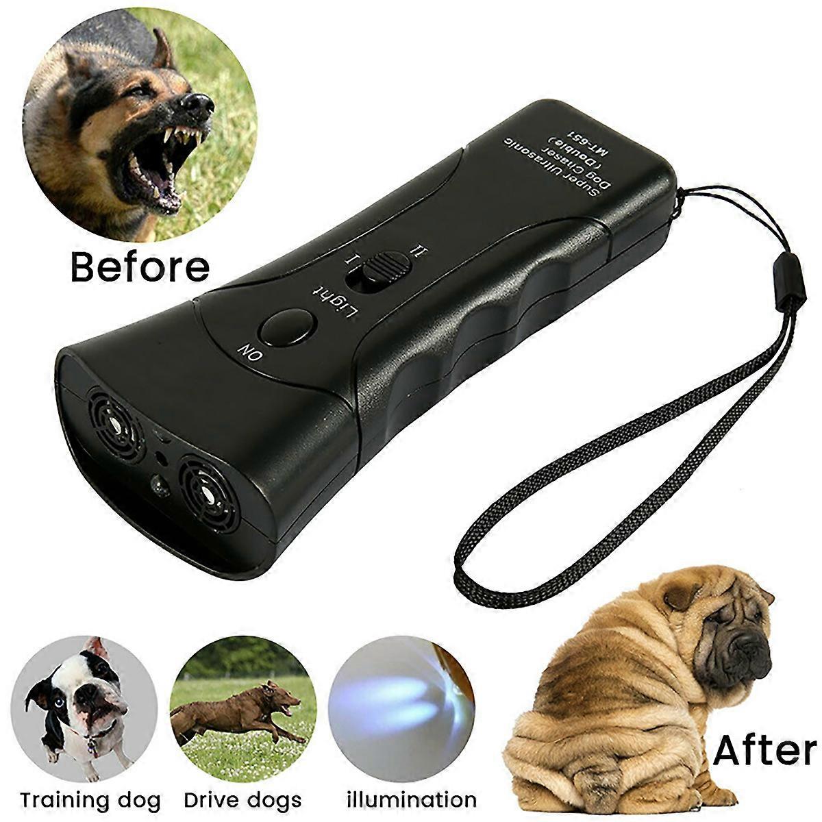 Pet Gentle Ultrasonic Anti Dog Barking Trainer LED Light Gentle Chaser Device Repeller