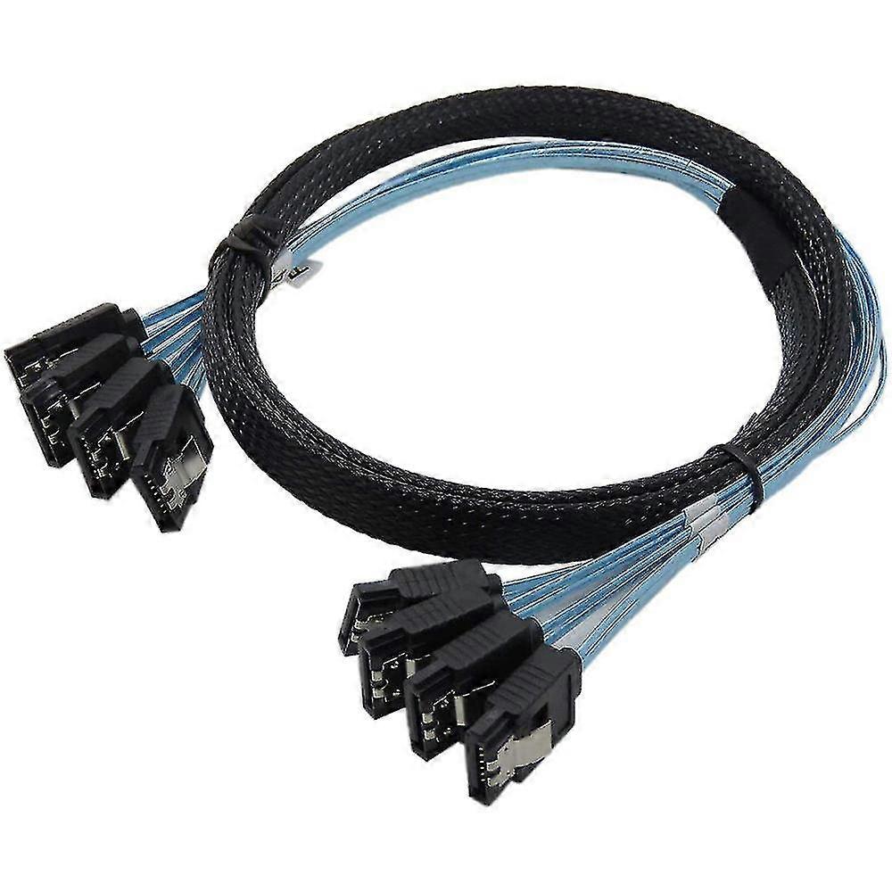 Sas Cable Sata Cable High Speed 6gbps 4 Ports Compatible With Server 0.5 Meter