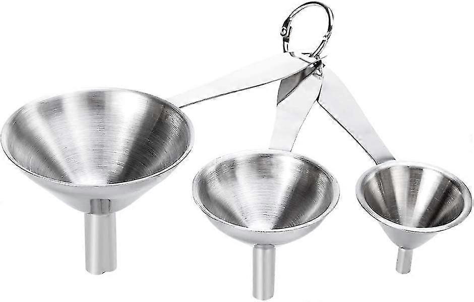 Hip Flask Funnel, 3pcs Mini Funnel Stainless Steel Funnel Kitchen Set Small Hip Flask
