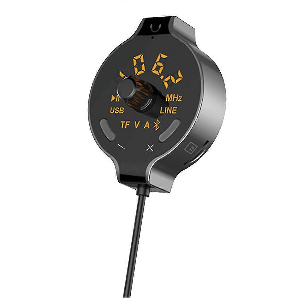 Car Wireless Bluetooth Fm Transmitter Car Kit Hands-free Calling Mp3 Player Battery Voltage Display Dual Usb Charge
