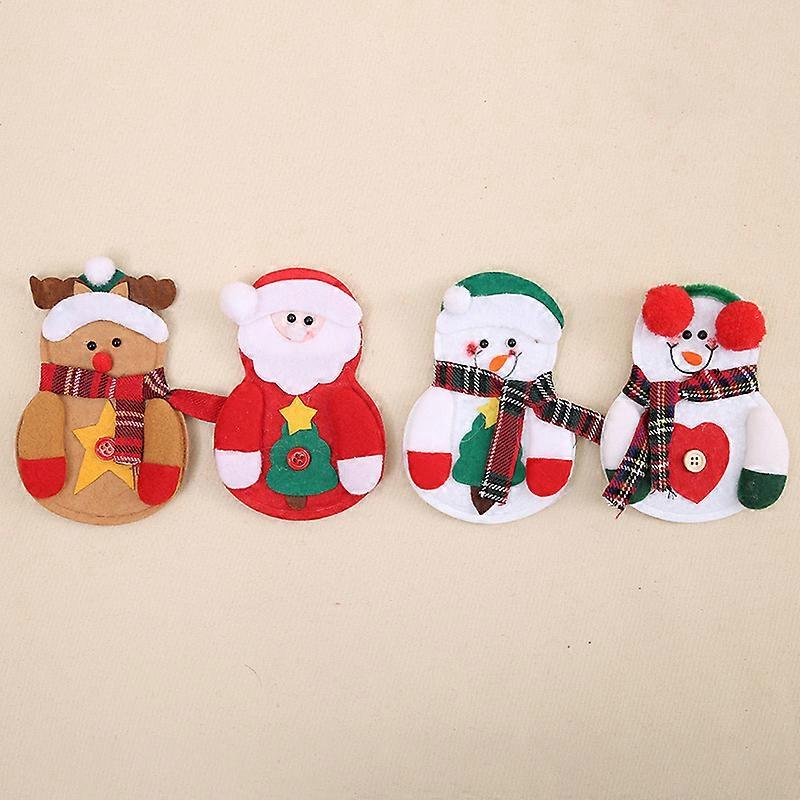 4PCs Christmas tableware covers Dinnerware