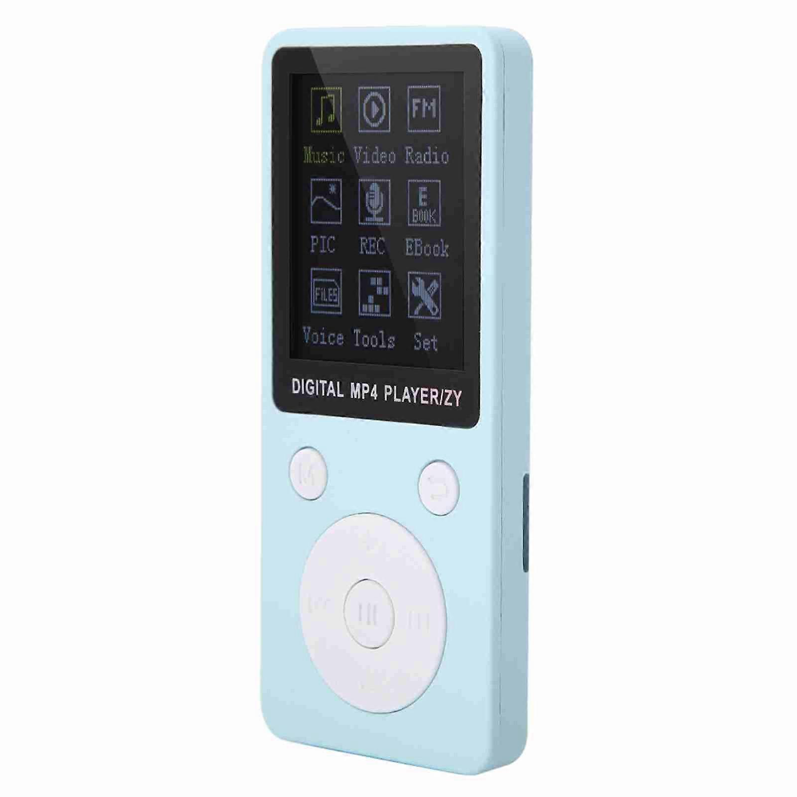 Portable Screen MP4 Music Player Support 32GB TF Card with Headphone Long Standby Time Blue