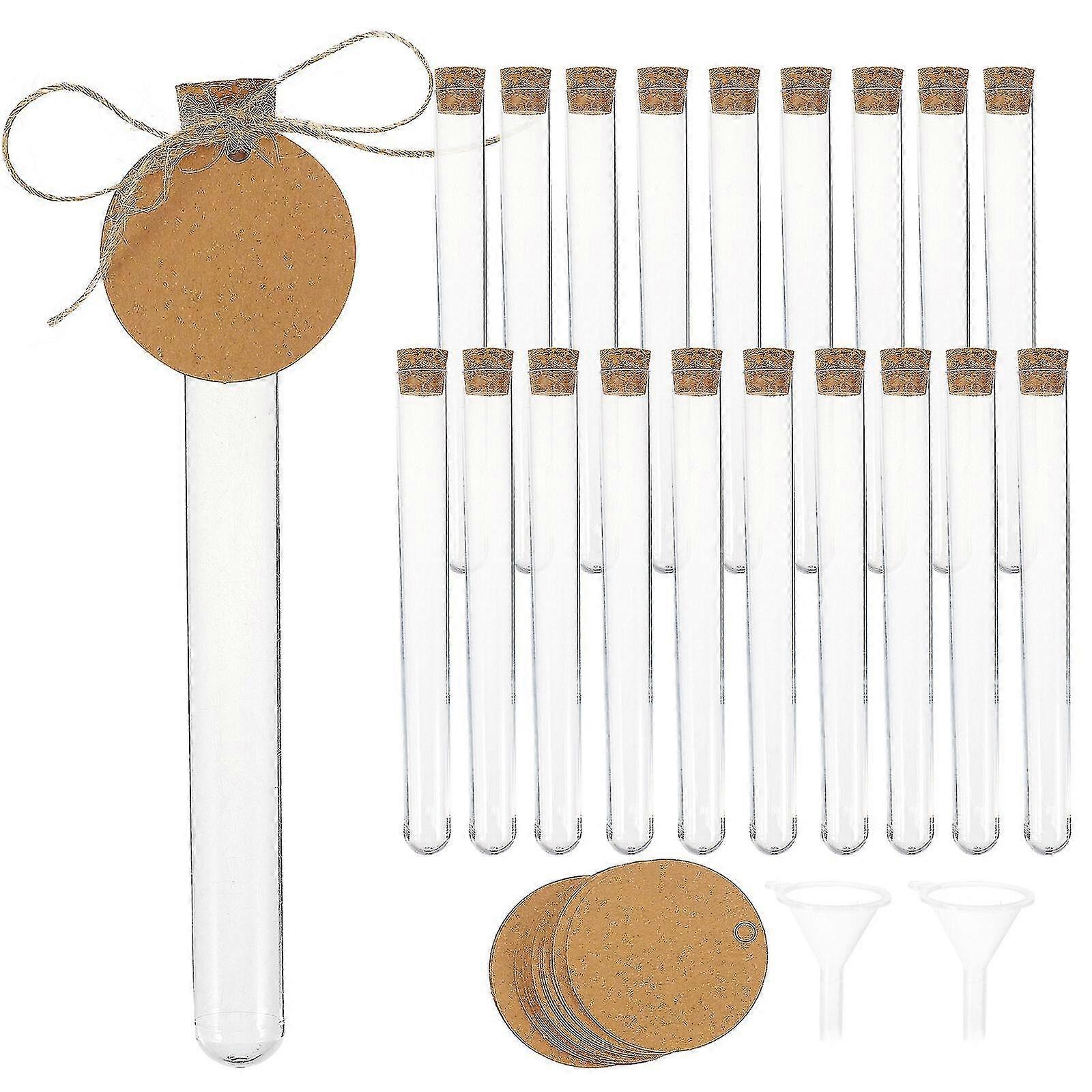 1 Set Of Test Tubes Clear Test Tubes Small Test Tubes Test Tubes With Cork Stoppers Labels - SNNGV
