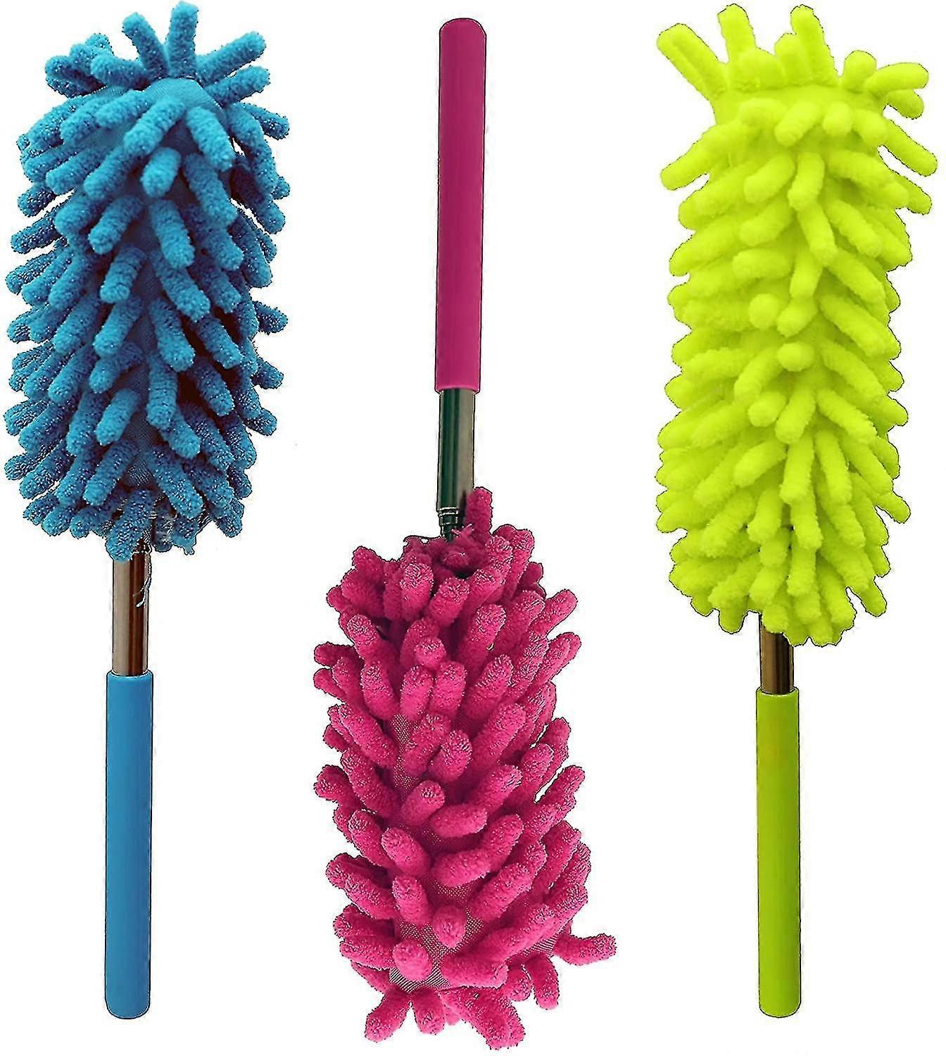 Duster Microfiber Duster Dusting Brush With Extendable Pole Washable Duster Head For Home Office Car 3 Set