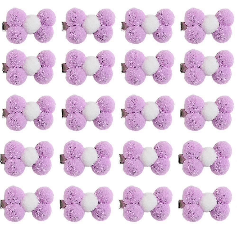 20pcs子犬犬小弓毛バレットヨーキークリップフラワードッグヘアクリップ