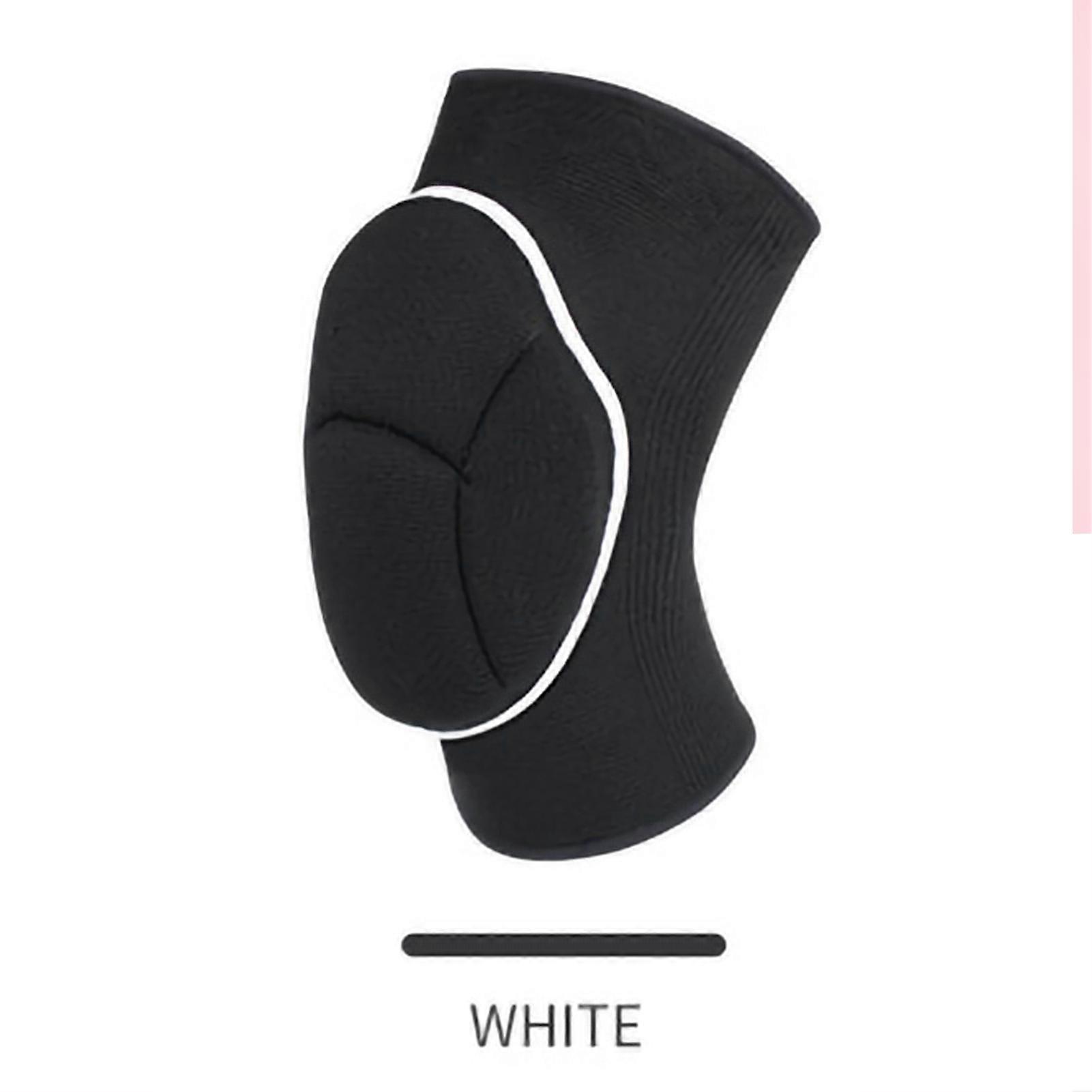 Women Sports Kneepads Nylon Sponge Elastic Soft Protection Knee Support Brace for Dance Cycling WorkoutBlack / White L(Girth 5060cm)
