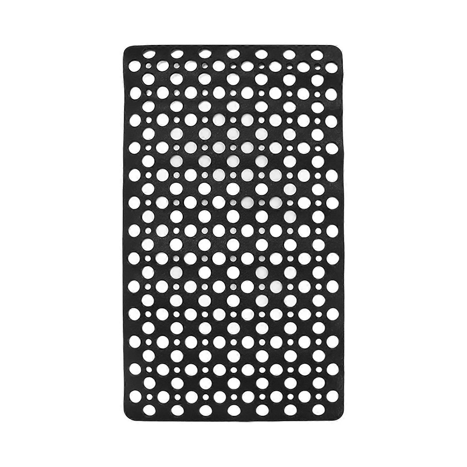 Bathtub Shower Mat TPE Black Non Slip Bath Shower Floor Mat with Drainage Hole Bath Mats for Home Gym Spa 29 X 16 Inch