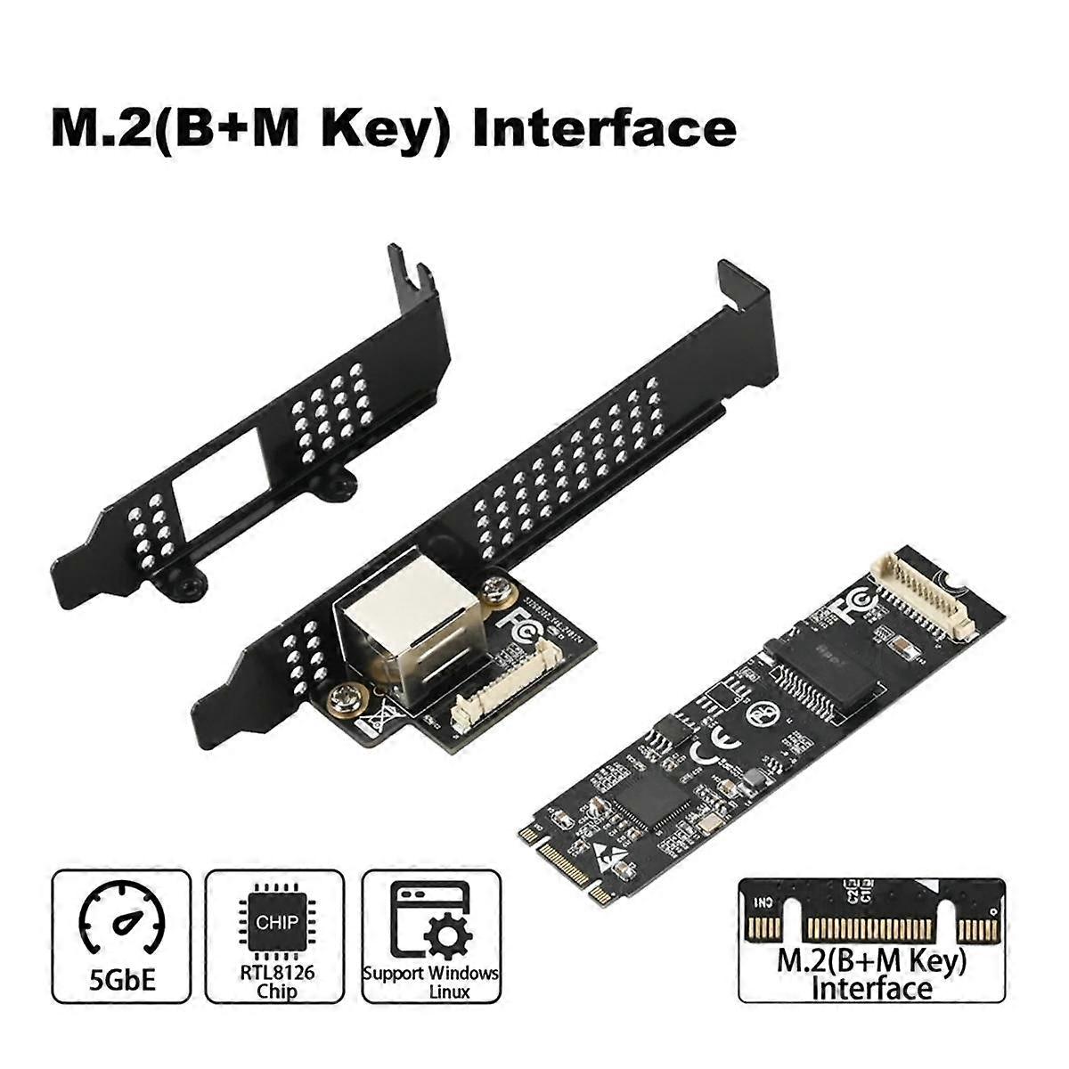 M.2 to 5G Network Card Realtek RTL8126 Chip PXE Diskless Boot E-Sports Game Network Card Wired RJ45