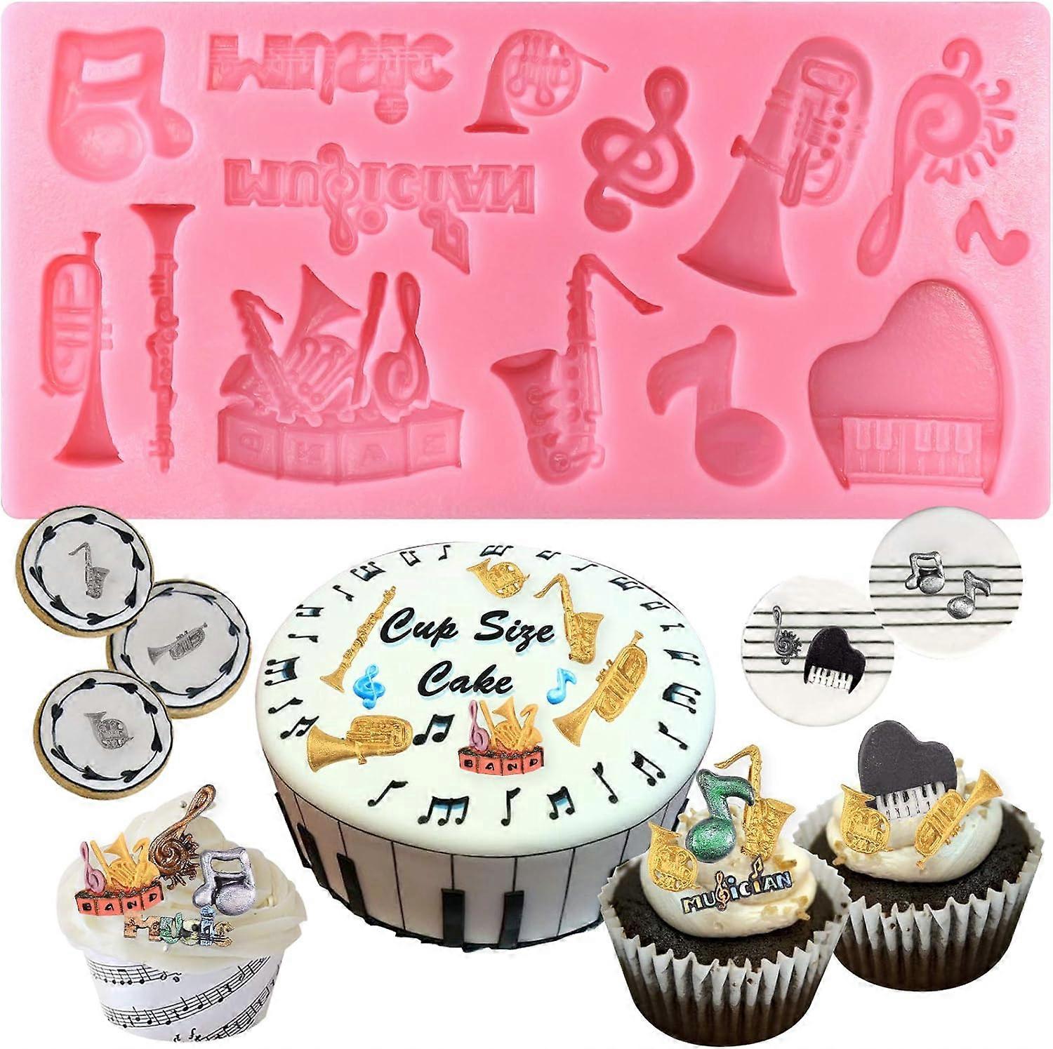 Mini Musical Instruments Clef Notes Silicone Candy Mold for Cake Decoration, Clay, Crafting