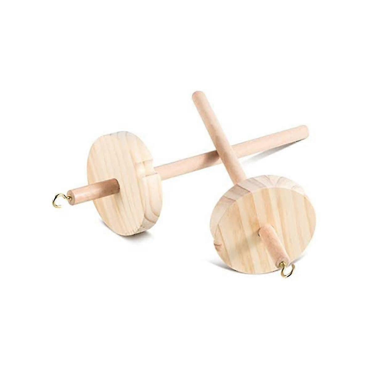 2pc Diy Drop Spindle Top Whorl Yarn Spinner Hand Wooden Spinning Wheel For Yarn Making Yarn Spindle