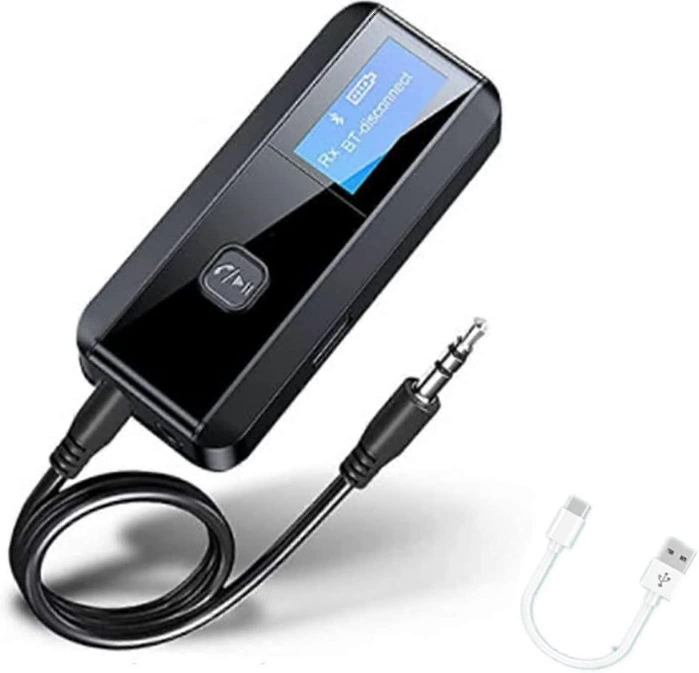 Bluetooth 5.0 Transmitter Receiver Wireless Bluetooth Adapter 2-in-1,led Display Aux