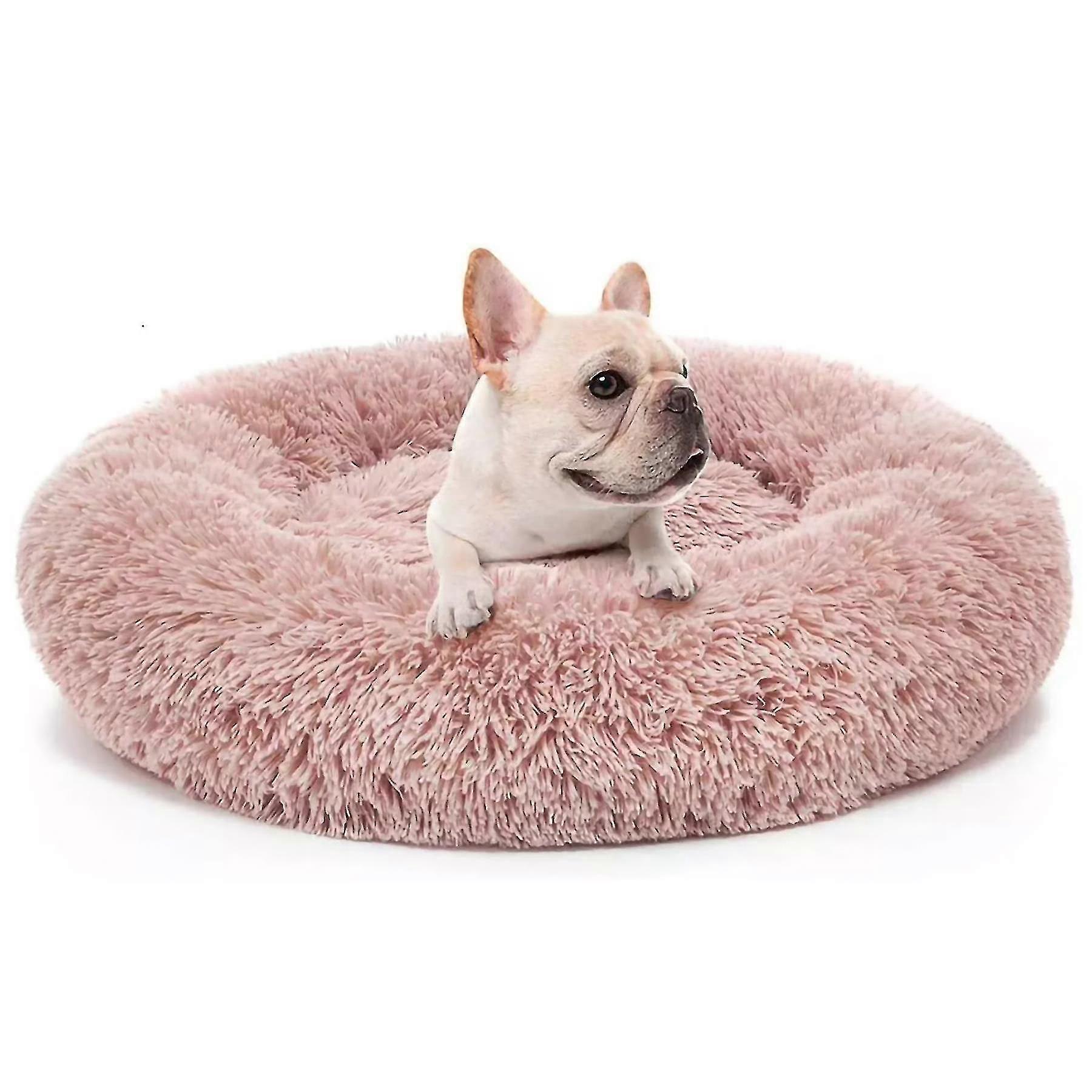 Washable Calming Comfy Donut Style Plush Pet Cat Or Dog Bed