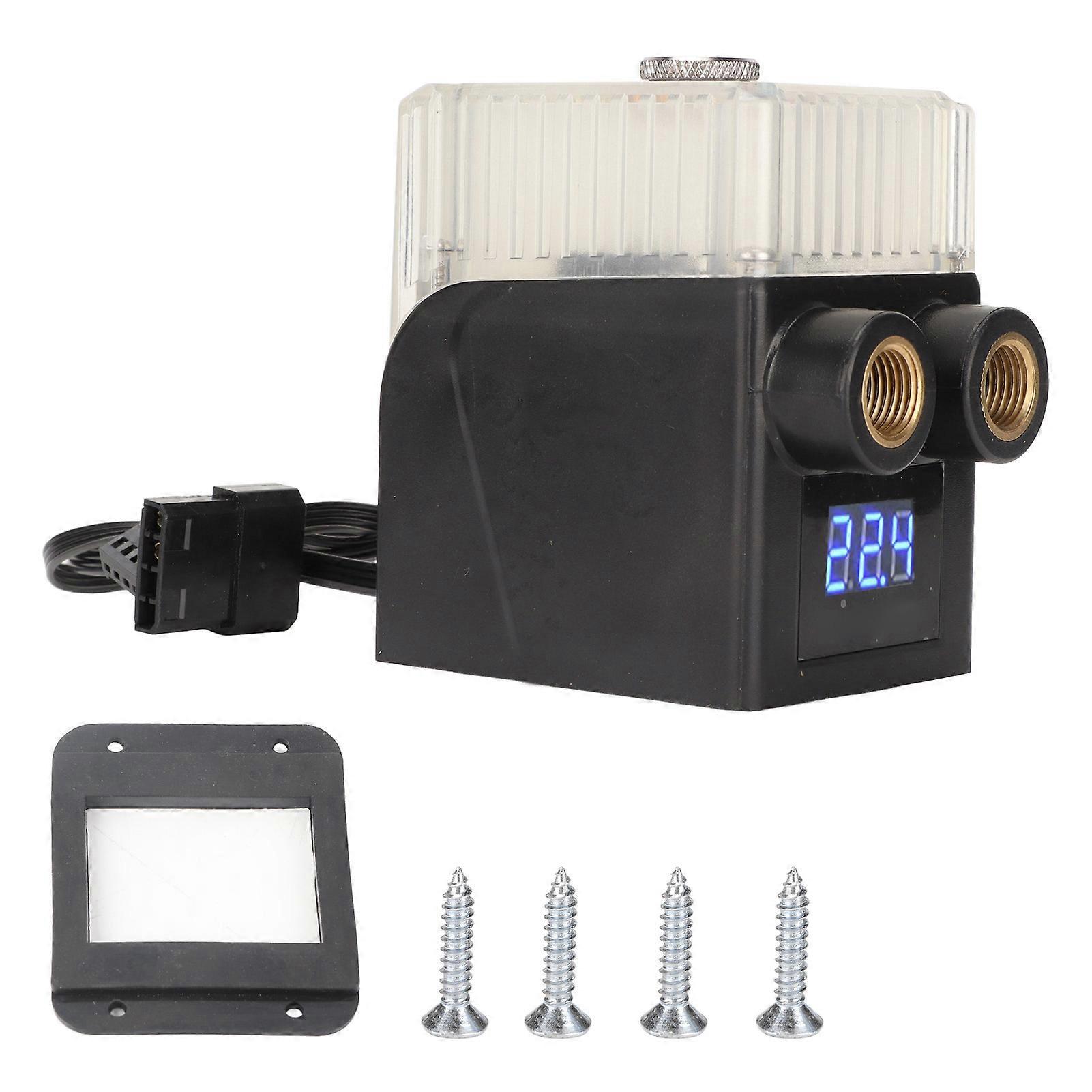 Computerkølerpumpe Ultrastille G1/4 Gevind 12V 4-bens Stik 450L/T Temperaturdisplay Transparent CPU Vandpumpe Sort