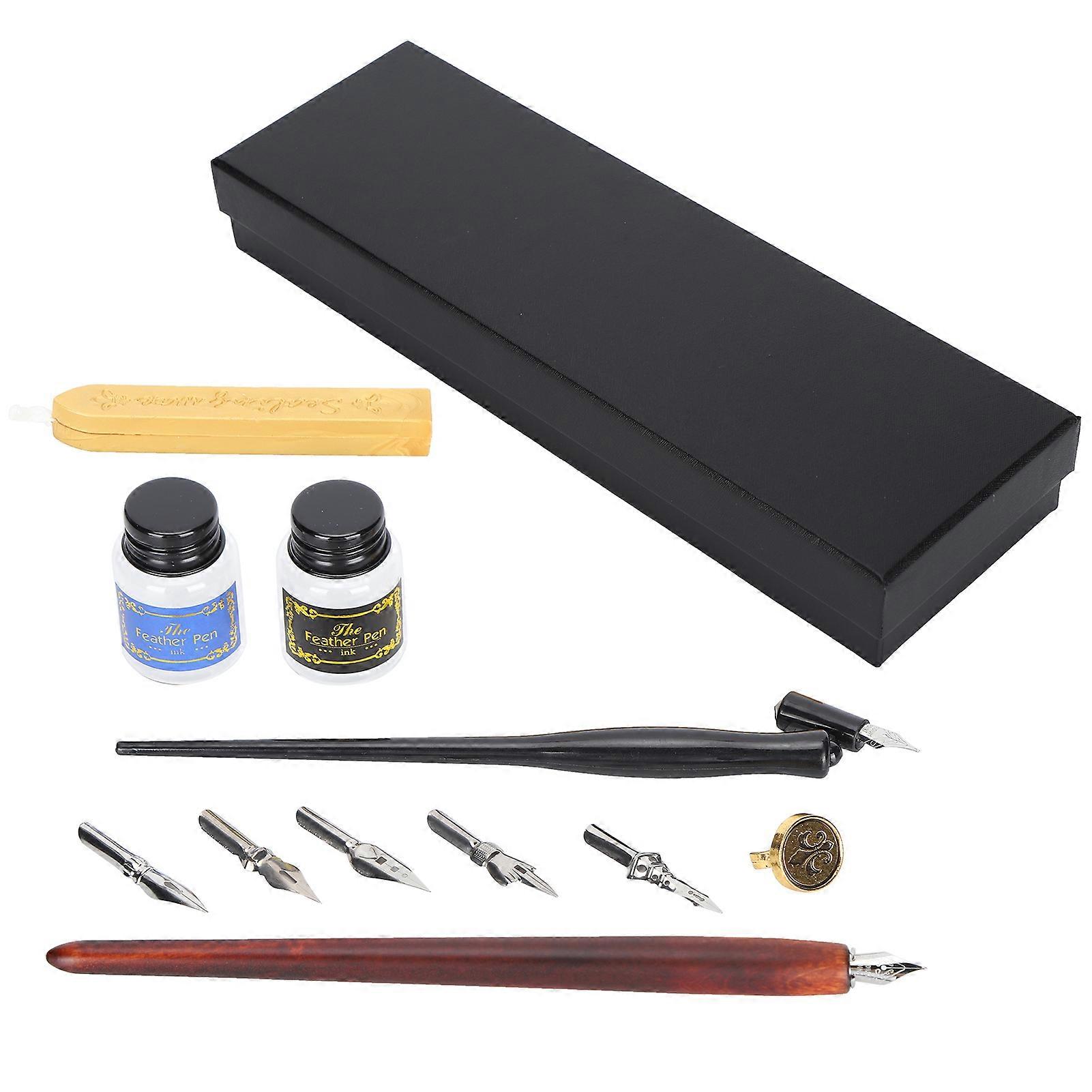 Wood Handle Students Calligraphy Pen Ink Writing Pen Nibs Calligraphy Tool Set for Beginners1#
