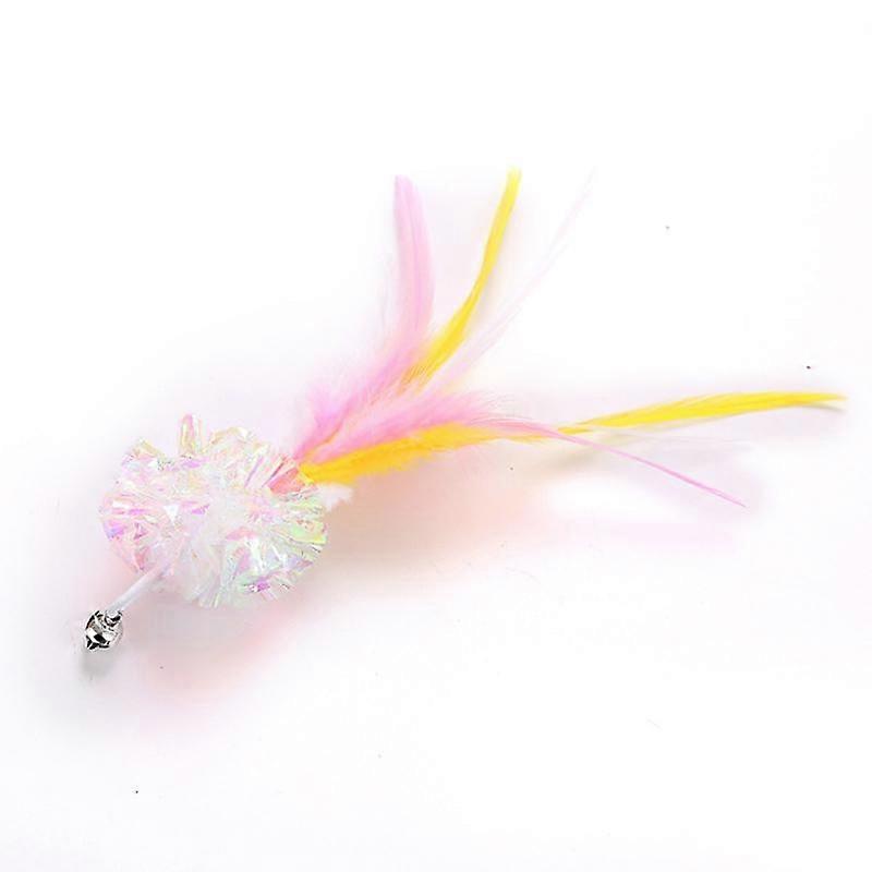 1PC Funny Kitten Cat Teaser Interactive Toy Rod with Bell and Feather Toys For Pet Cats Stick