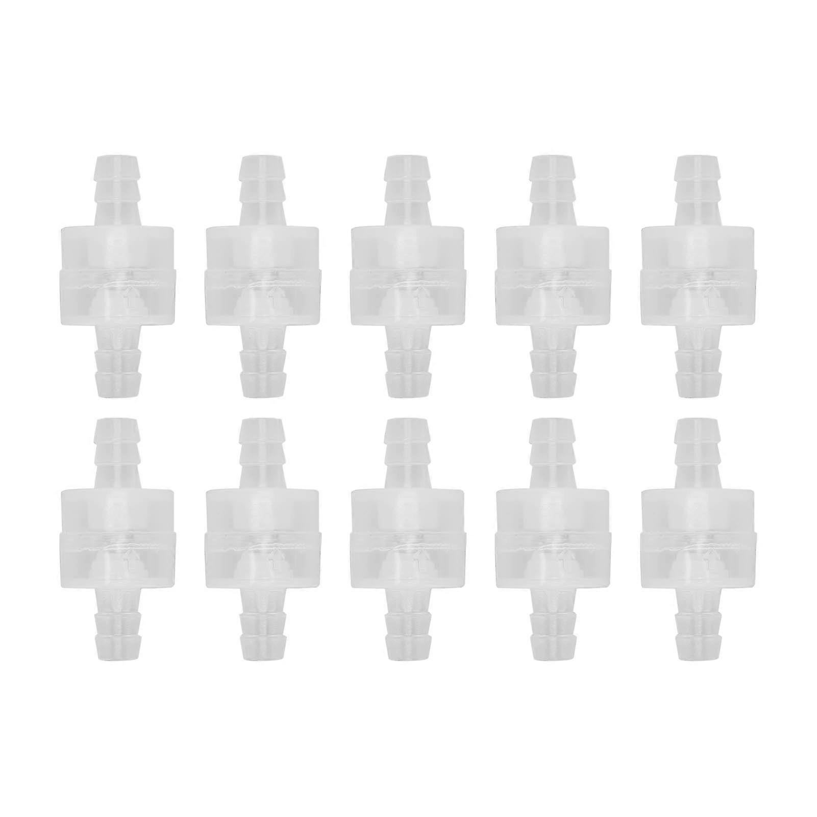10 Pcs 1 Way Check Valve Translucent Water Stop Hose Check Valve with Spring for Chemical Industry 8mm/0.3in