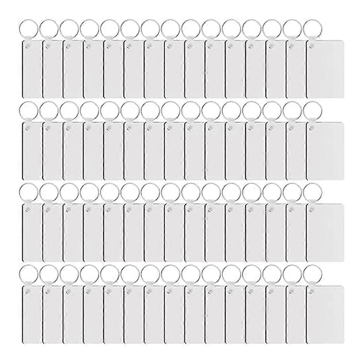 180Pieces Sublimation Keychain Blanks Rectangle Heat Transfer Blanks with Key Rings MDF Blank for S