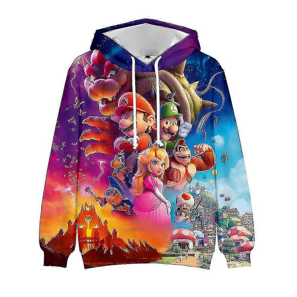 Super Mario Bros Movie 3d Κινούμενα σχέδια Εκτύπωση Casual Κορδόνι περίσφιξης Hoodies Hooded Πουλόβερ Φούτερ Μπλούζες Παιδικά Δώρο γενεθλίων SHZNV