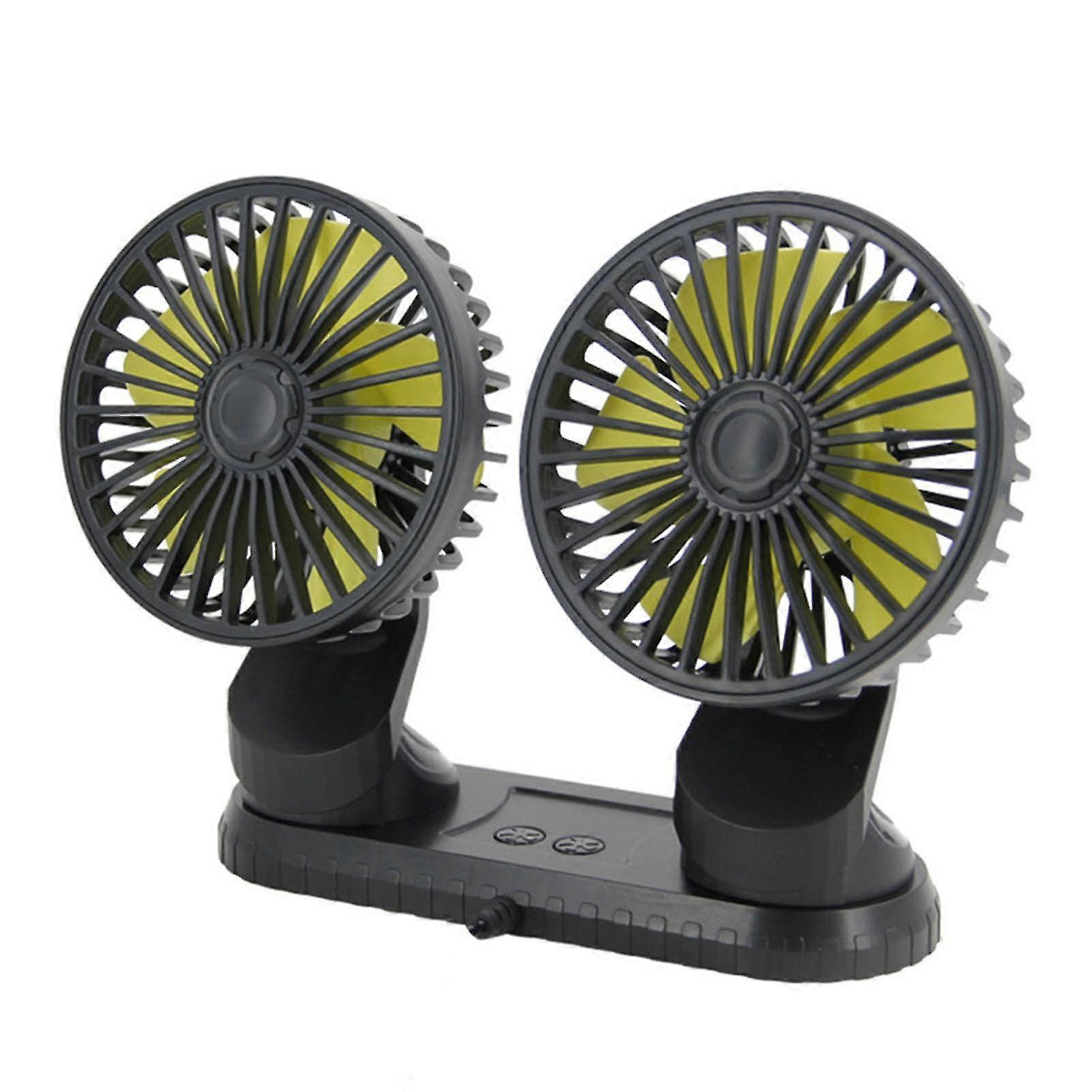 Double Head Car Cooling Fan Portable Rechargeable Mini Auto Air Conditioner -