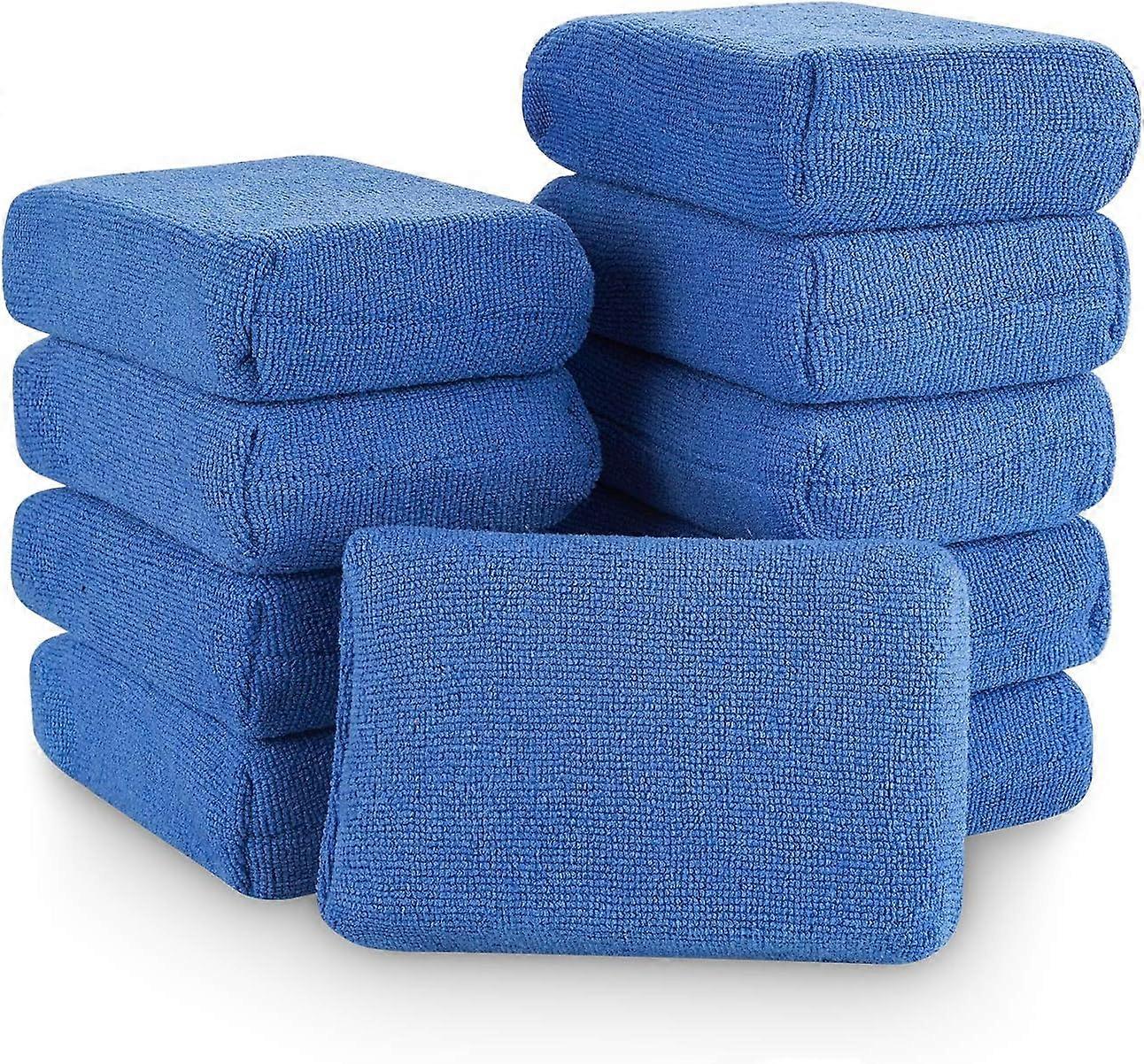 Microfiber Sponge Applicators - Sponges Wrapped in Microfiber Cloths. Strong Inside-Stitches, Great for Applying Wax, Sealants & Other, 12 x 8 x 4cm(B