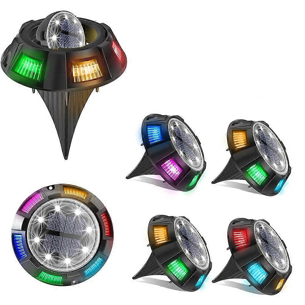4 pakkausta aurinkopuutarhavalot LED-väriä vaihtavat lattiavalot, levyvalot polulle piha patio nurmikko