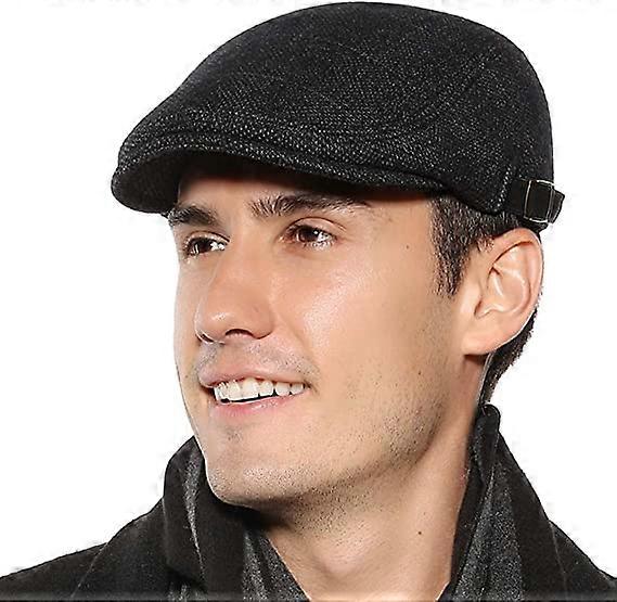menns flat beret cap justerbar flat lue høst vinter