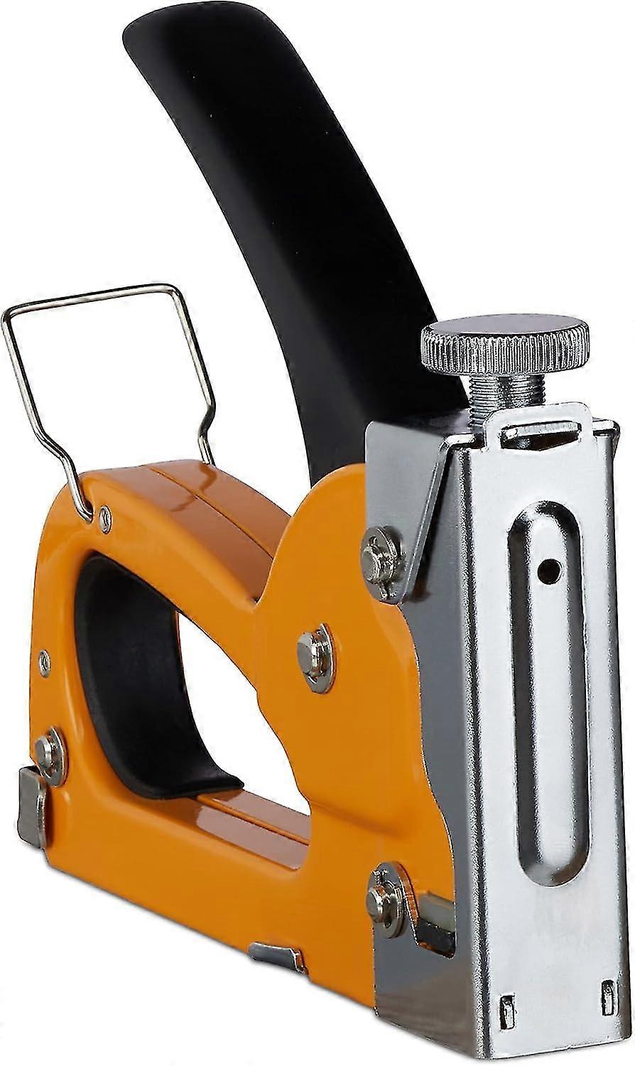 Professional Wall Stapler, Adjustable Power, Replaceable Magazine 4-8 Mm, Iron, Orange 1