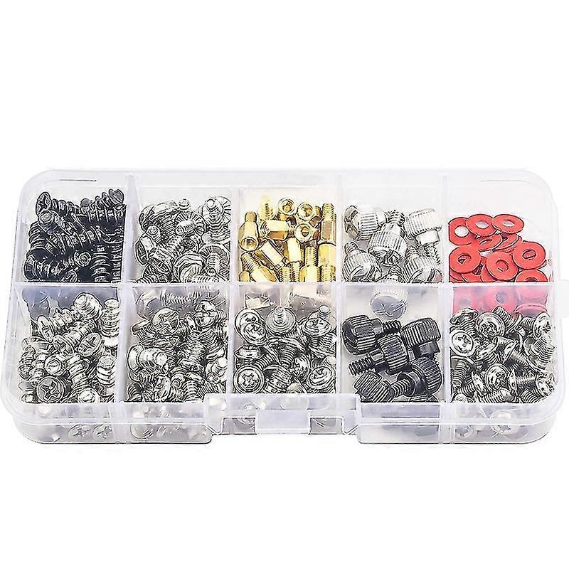 300pcs Personal Computer Screw Standoffs Set Kit For Hard Drive Computer Case Motherboard Fan Power