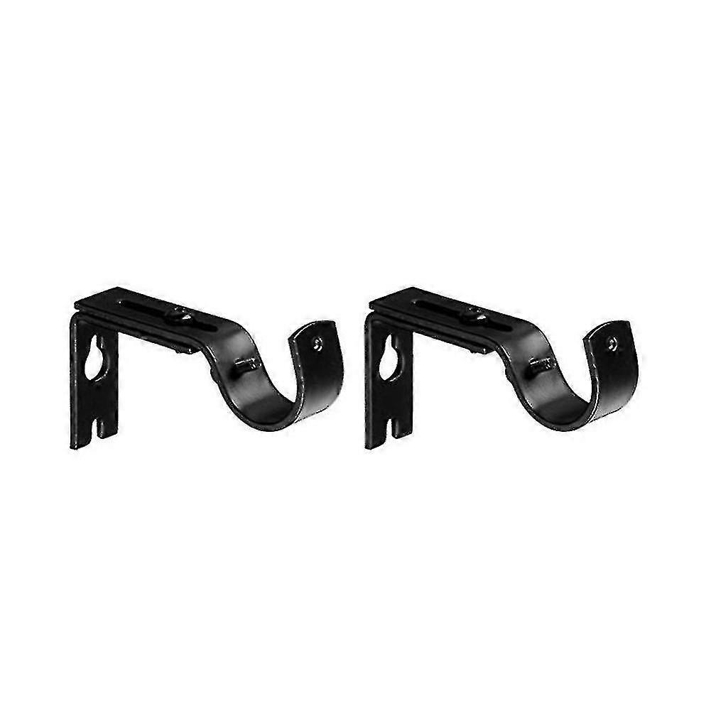 Curtain Bracket Roman Pole Bracket, Black Adjustable Wall Mount Bracket PXCL