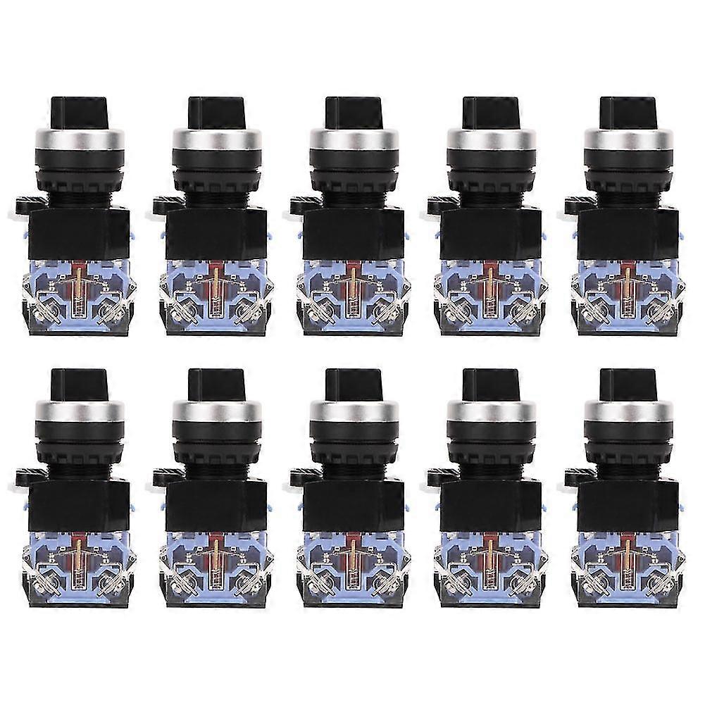 BEM38-11X21 Black 22mm 10Pcs Self Locking Knob 1 Open 1 Close 2 Position