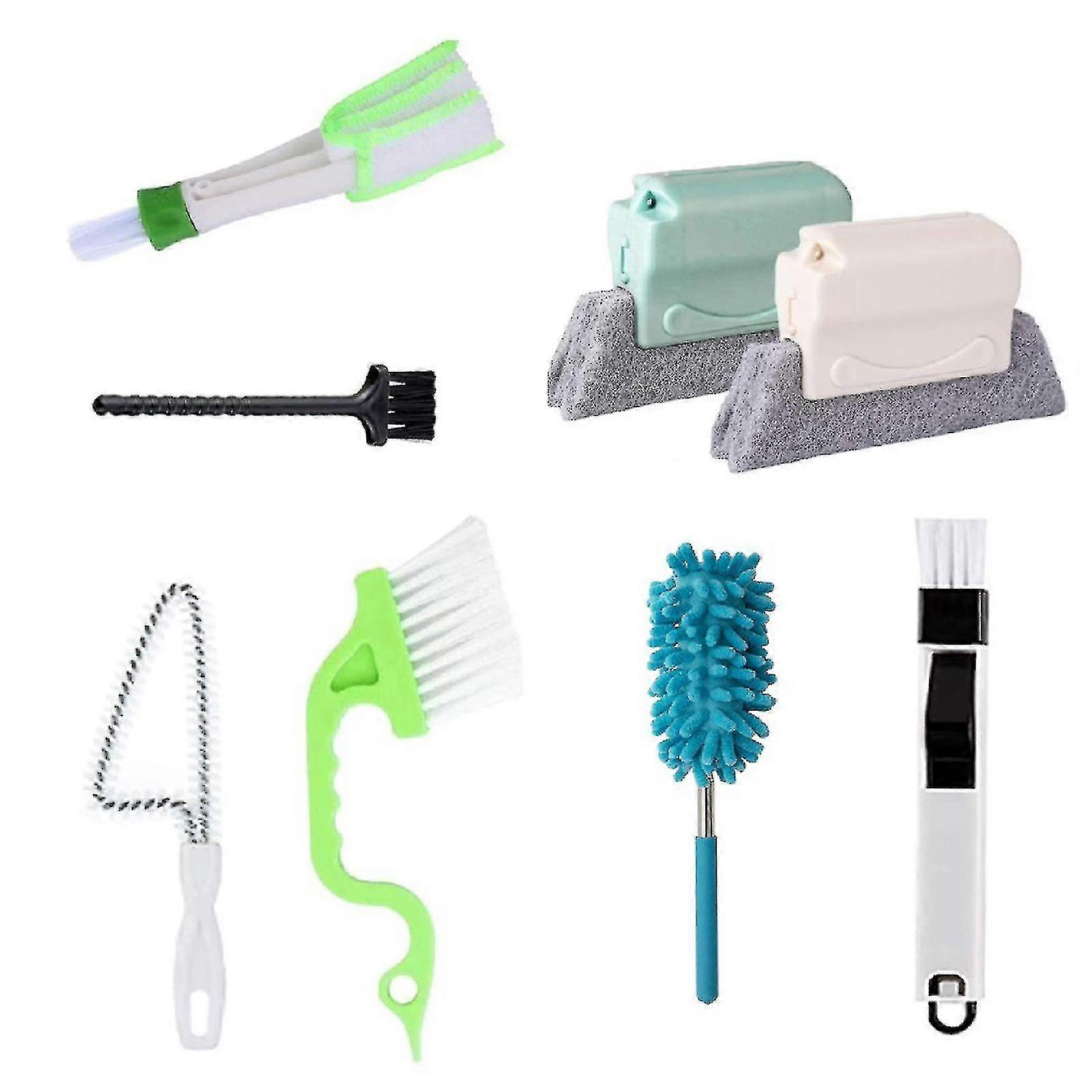 8pcs/set Groove Gap Cleaning Tools Convenient Multifunctional Sponge Tile Crevice Brushes Kits For Home_y