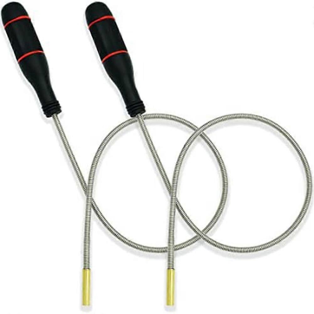 2PCS Flexible Magnetic Pickup Tool, 23.6inch Long Flexible Bend-It Magnet Snake Pickup, Bendable Ma