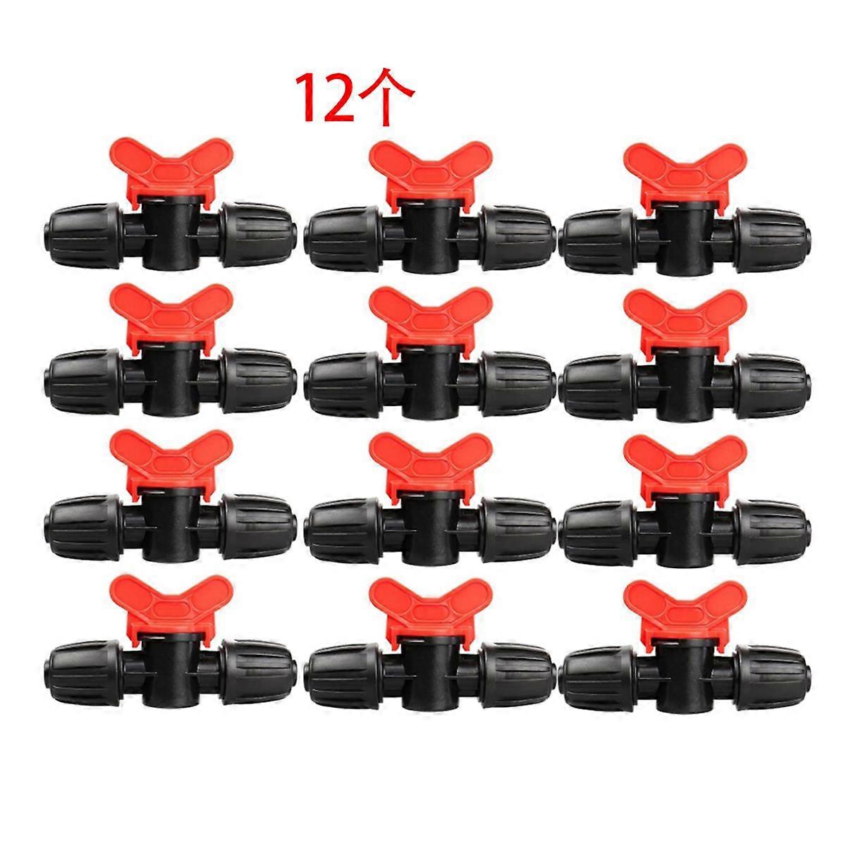 1/2In Drip Irrigation Valve Fittings,12 Pieces 1/2In Barbed Shut Off Valve for 1/2In Irrigation Tub