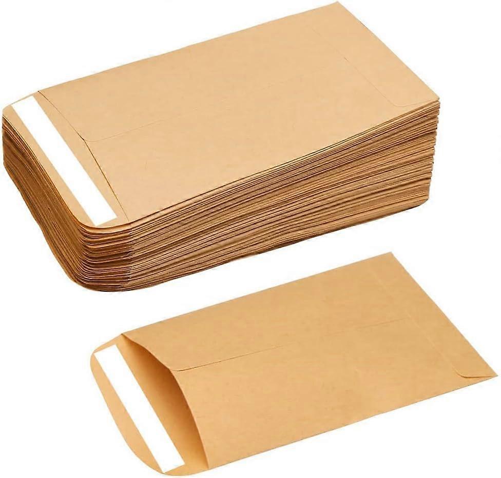 120 st små bruna kuvert för fröer, självhäftande frökuvert myntkuvert av papper fröpåsar för förvaring (17,5x12cm)